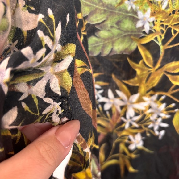 Isabel Marant Etoile Black Pattern Wescott Floral Print Henley Blouse - Picture 7 of 8